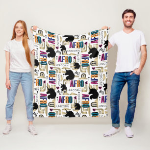 Afro Unicorn Bold Muster Fleecedecke