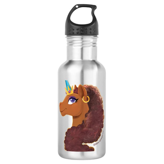 Afro Unicorn | Einzigartig Edelstahlflasche (Vorderseite)