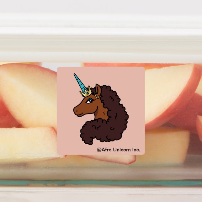 Afro Unicorn | Einzigartig Etiketten (Befestigt)