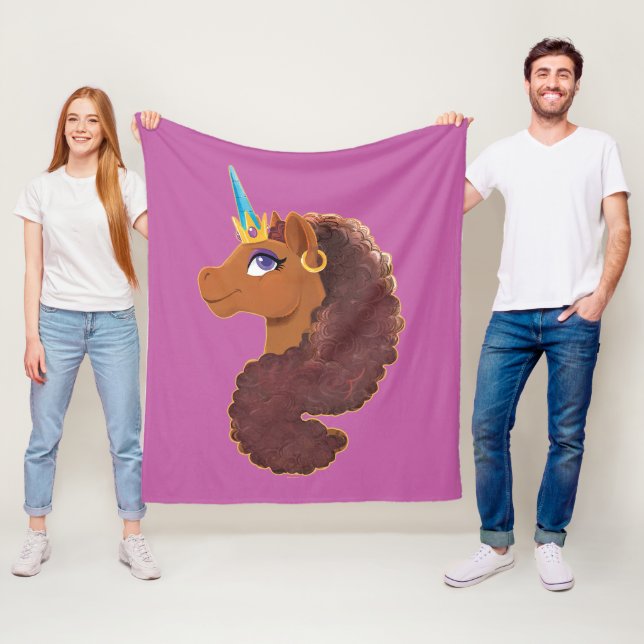Afro Unicorn | Einzigartig Fleecedecke (Beispiel)