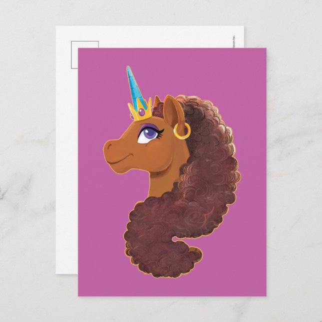 Afro Unicorn | Einzigartig Postkarte (Vorne/Hinten)
