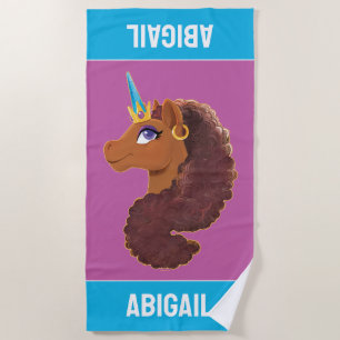 Afro Unicorn Einzigartig Strandtuch