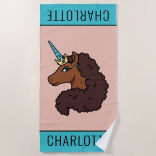 Afro Unicorn Einzigartig Strandtuch