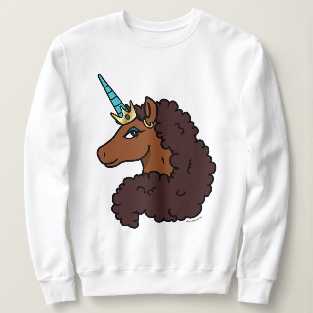 Afro Unicorn | Einzigartig Sweatshirt (Design vorne)