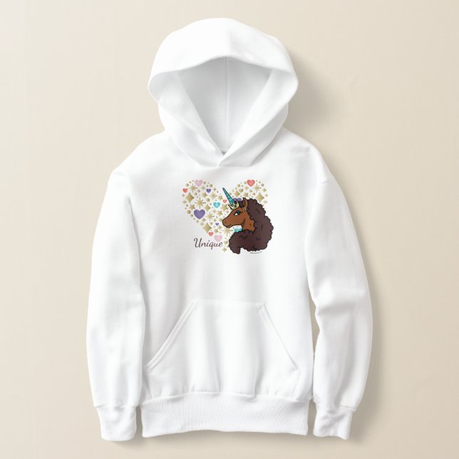 Afro Unicorn | Einzigartiges Herzdesign Hoodie (Ablage )