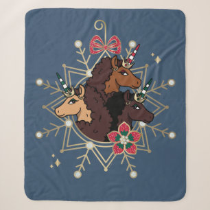 Afro Unicorn Festlicher Urlaub Magisch Sherpadecke