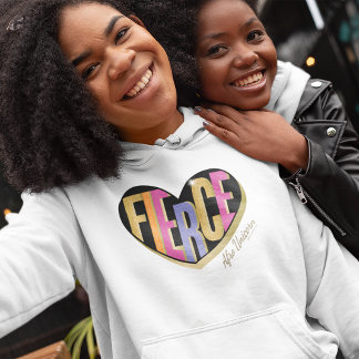 Afro Unicorn Fierce Herzdesign Hoodie