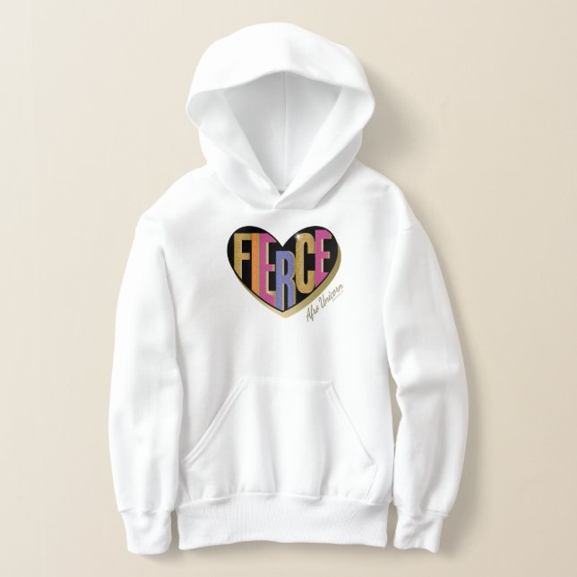 Afro Unicorn Fierce Herzdesign Hoodie (Ablage )