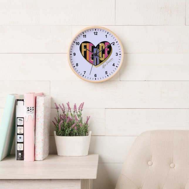 Afro Unicorn Fierce Herzdesign Uhr (Lesesaal)