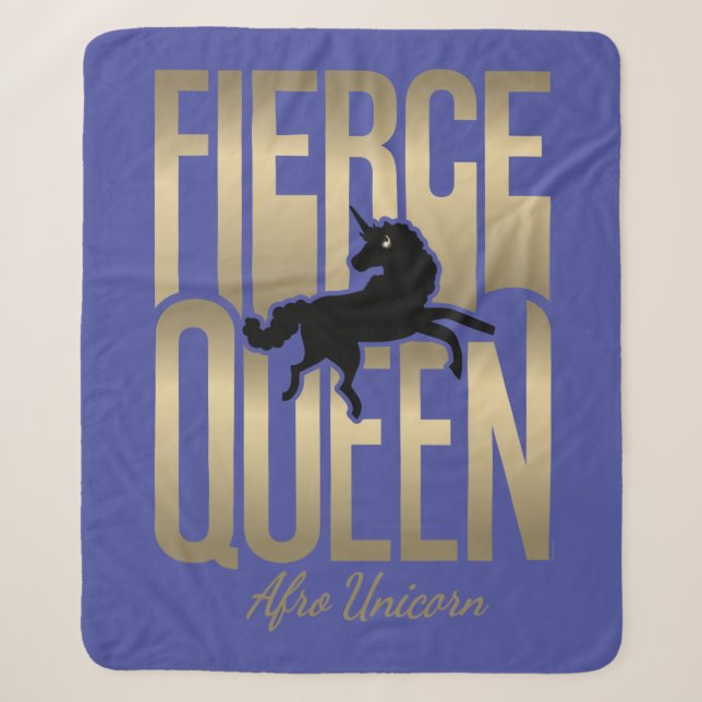 Afro Unicorn Fierce Queen Sherpadecke (Vorderseite)