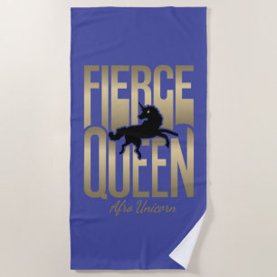 Afro Unicorn Fierce Queen Strandtuch