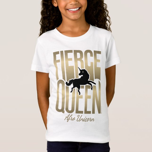 Afro Unicorn Fierce Queen T-Shirt (Vorderseite)