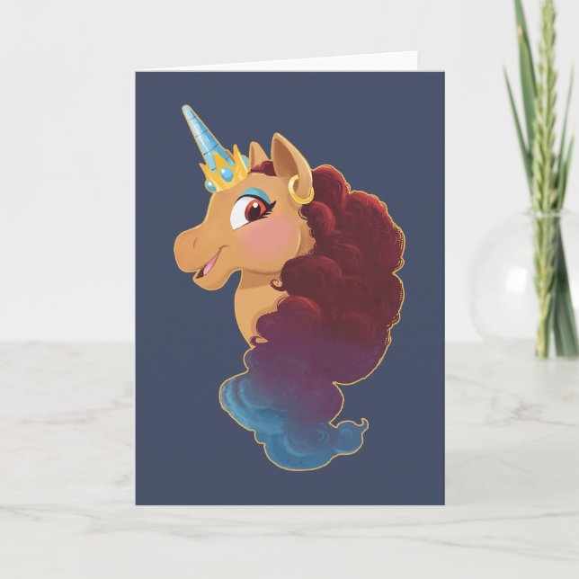 Afro Unicorn | Göttlich das Einhorn Karte (Vorderseite)