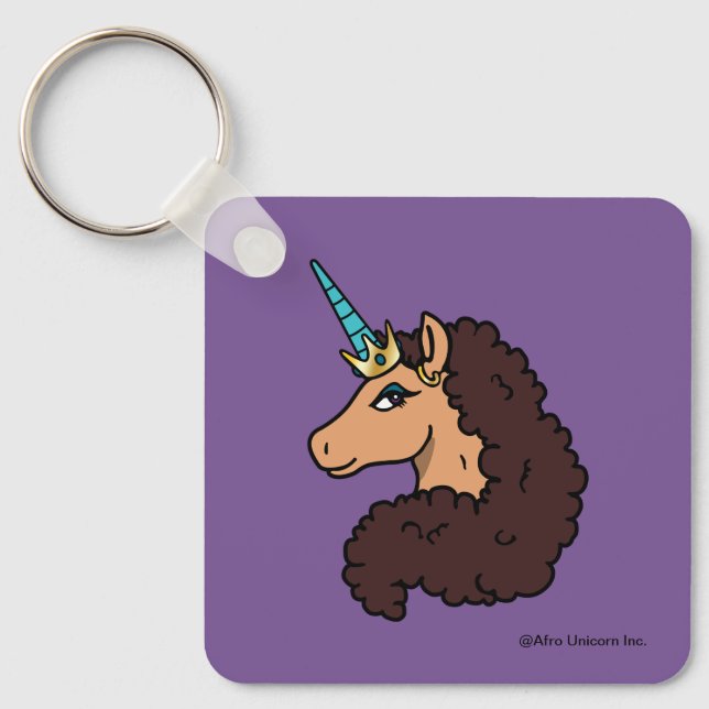 Afro Unicorn | Göttlich Schlüsselanhänger (Vorderseite)