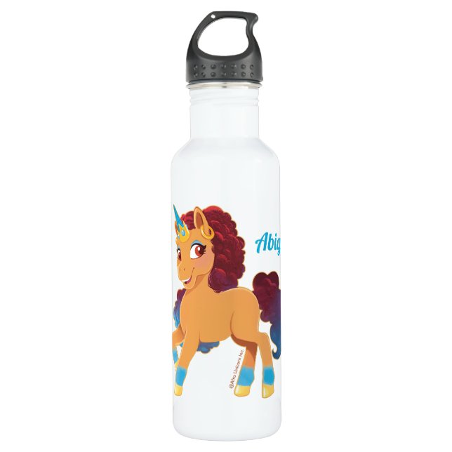 Afro Unicorn | göttliche Prancing Edelstahlflasche (Vorderseite)