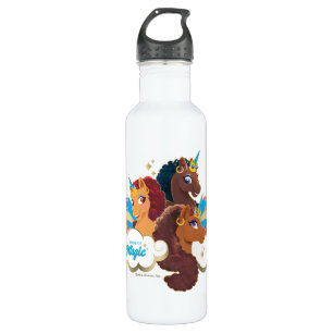 Afro Unicorn "Made of Magic" Trio Design Edelstahlflasche