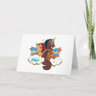 Afro Unicorn "Made of Magic" Trio Design Karte