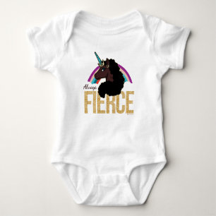 Afro Unicorn   Magical - Always Fierce Baby Strampler