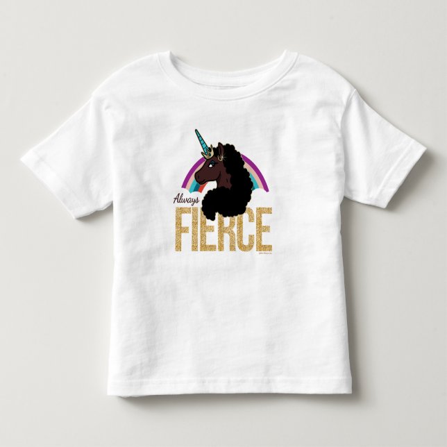 Afro Unicorn | Magical - Always Fierce Kleinkind T-shirt (Vorderseite)