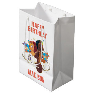 Afro Unicorn   Magical Girls Birthday Mittlere Geschenktüte
