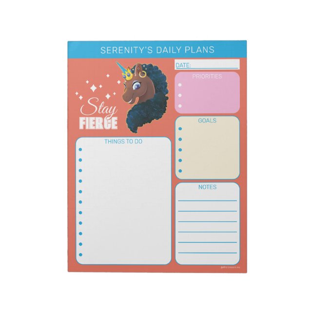 Afro Unicorn | Magical Notizblock (Rotiert)