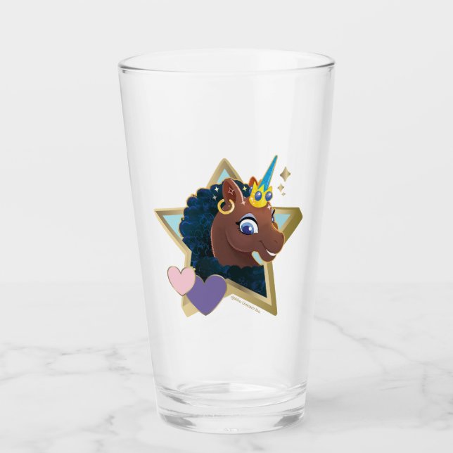 Afro Unicorn Magical Star Glas (Vorderseite)