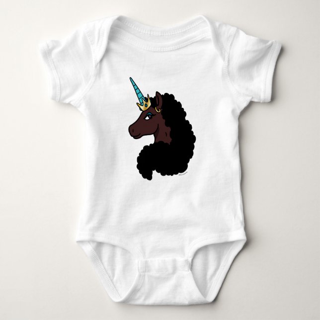 Afro Unicorn | magisch Baby Strampler (Vorderseite)