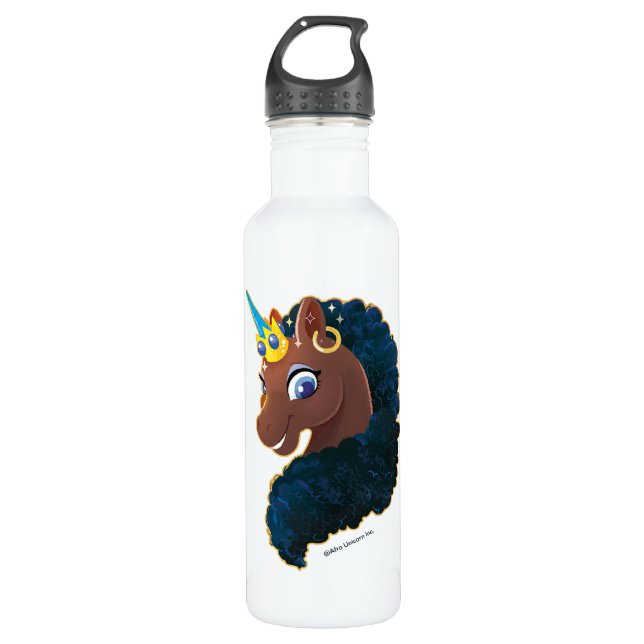 Afro Unicorn | magisch Edelstahlflasche (Vorderseite)