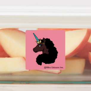 Afro Unicorn   magisch Etiketten