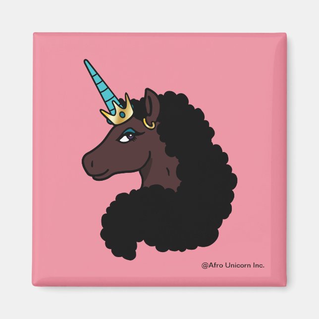 Afro Unicorn | magisch Magnet (Vorne)