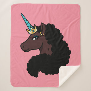 Afro Unicorn magisch Sherpadecke