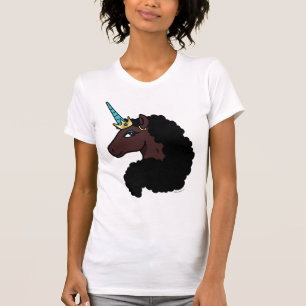 Afro Unicorn   magisch T-Shirt