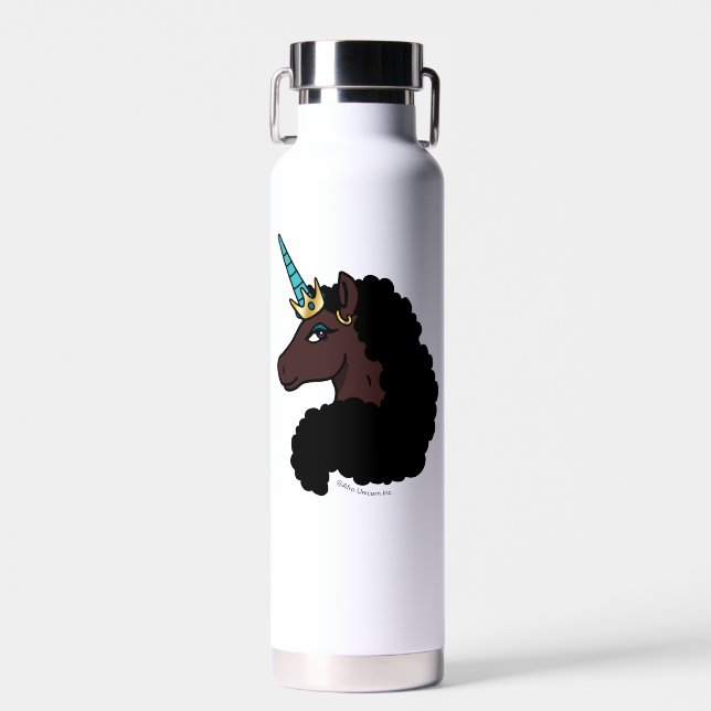 Afro Unicorn | magisch Trinkflasche (Vorne)