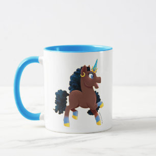 Afro Unicorn Magisches Prancing Tasse