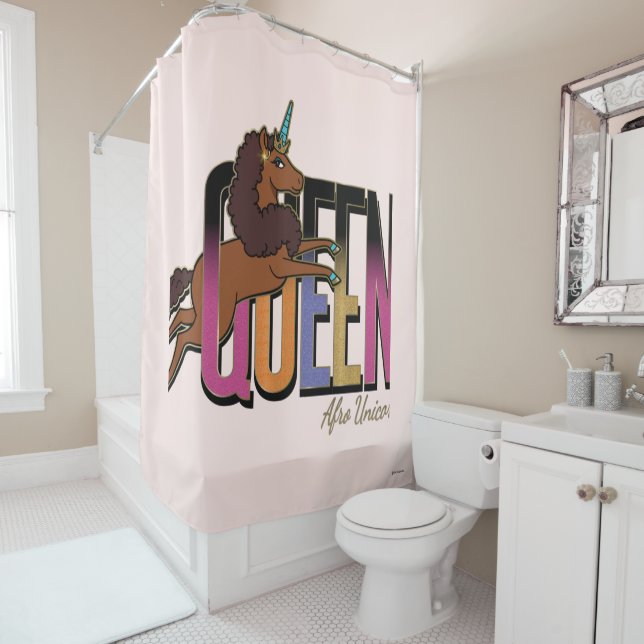Afro Unicorn Queen Design Duschvorhang (Beispiel)