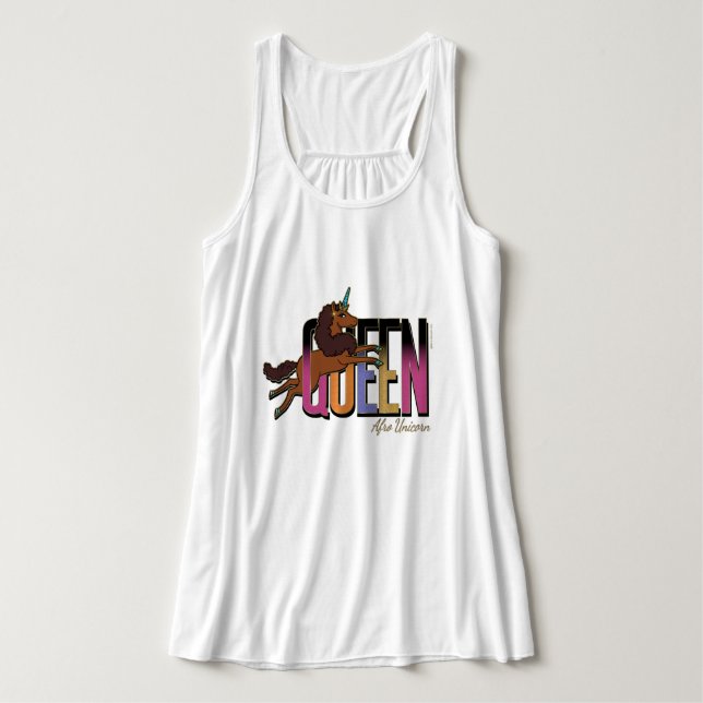 Afro Unicorn Queen Design Tank Top (Design Vorderseite)