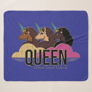 Afro Unicorn Queen Trio Design Sherpadecke
