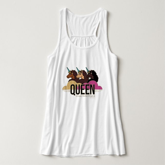 Afro Unicorn Queen Trio Design Tank Top (Design Vorderseite)