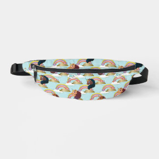 Afro Unicorn Rainbow and Hearts Muster Bauchtasche