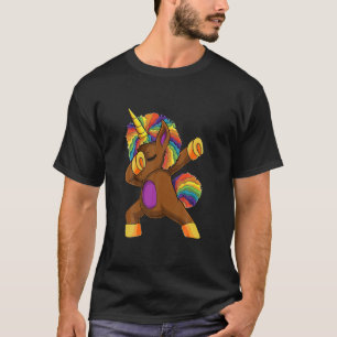Afro Unicorn Rainbow Apparel Blac T-Shirt