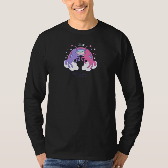 Afro Unicorn Rainbow Cloud Pink & Purple V2 T-Shirt (Vorderseite)