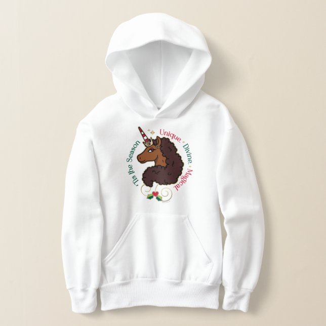 Afro Unicorn 'Tis Season Holiday Unicorn (Poser)