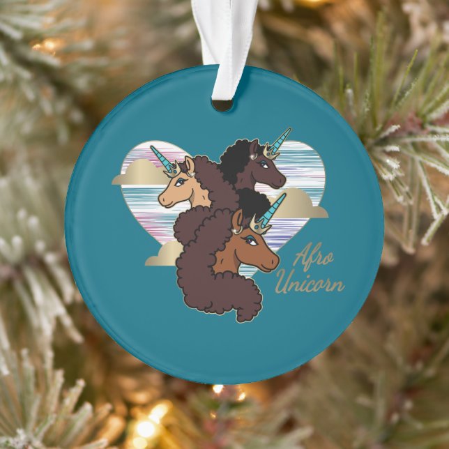 Afro Unicorn Trio Coeur Design (Arbre)