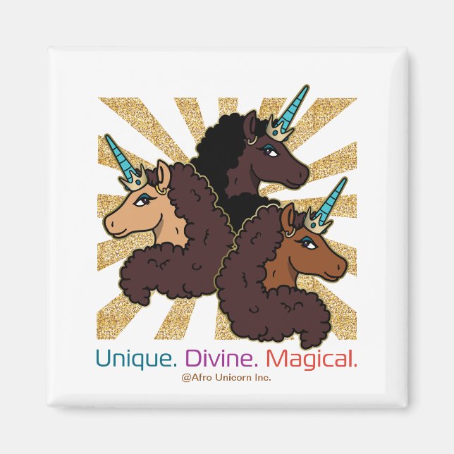 Afro Unicorn Trio: Einzigartig, göttlich und magis Magnet (Vorne)