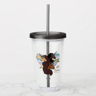 Afro Unicorn Trio Herzdesign Acryltrinkbecher
