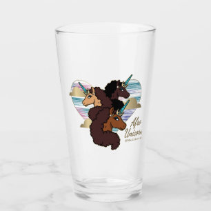 Afro Unicorn Trio Herzdesign Glas
