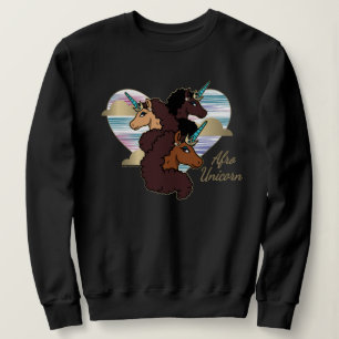 Afro Unicorn Trio Herzdesign Sweatshirt