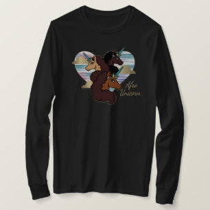 Afro Unicorn Trio Herzdesign T-Shirt