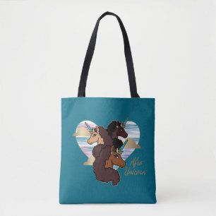 Afro Unicorn Trio Herzdesign Tasche