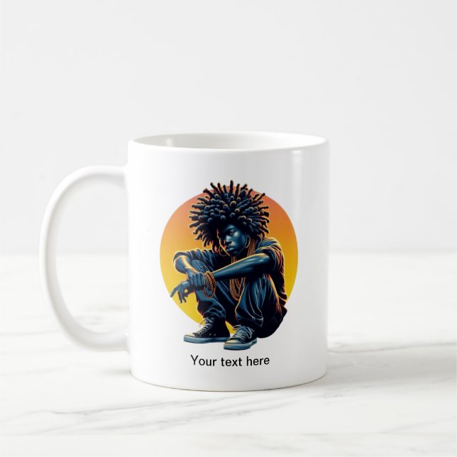 Afro Urban Art Tasse - Coole Dreadlock Streetwear  (Links)
